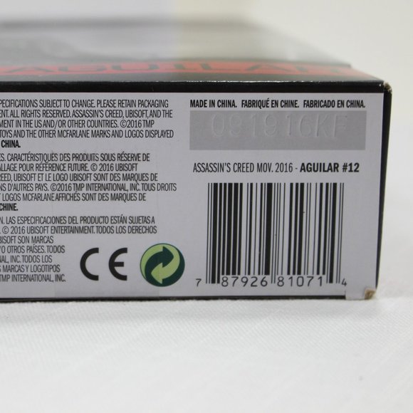 Aguilar Assassins Creed #12 McFarlane Toys 2016 Color Tops Action Figure New - Picture 5 of 12